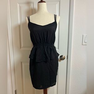 2B Bebe‎ Black Dress with Peplum Detail Size XS